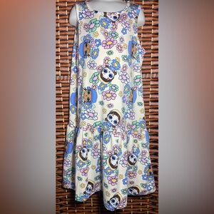 LOL Surprise Girls Dress Size M 7-8 Floral Character Print Sleeveless Ruffle Hem